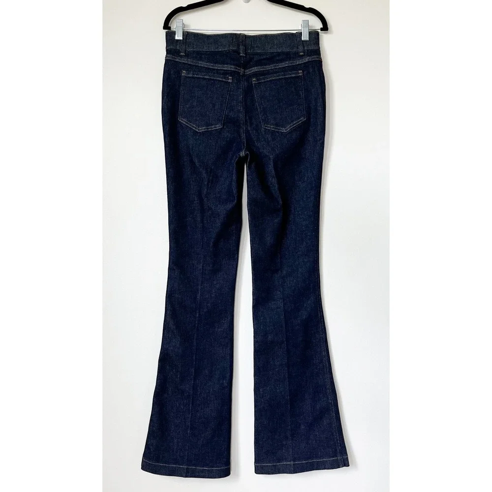 Spanx SpanxShape EveryWear Flare Pull On Denim Jeans Raw Indigo Womens Medium